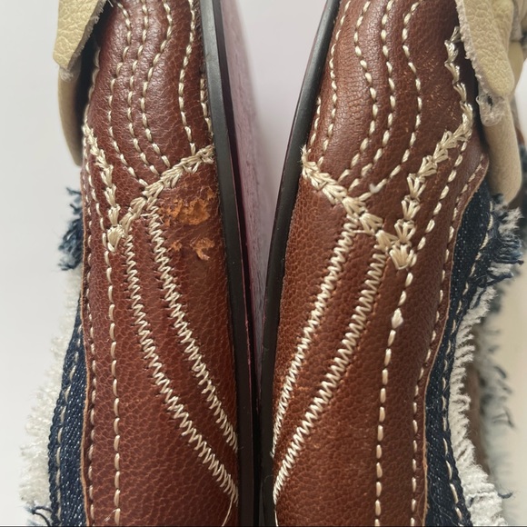 Kenzie bruiser ballet flat slip on style shoe with leather & demin size 7.5 M - Picture 6 of 7